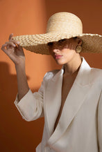 Load image into Gallery viewer, &quot;004&quot; Braided Stitch Straw Wide Brimmed Hat - Natural
