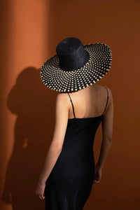 "007" Braided Geometric Stitch Straw Wide Brimmed Hat