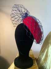Load image into Gallery viewer, &#39;Coracon&quot; red fur felt fascinator
