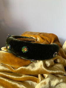 "Velvet Candy" embroidered silk velvet Hairbands